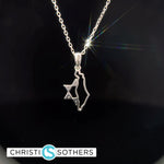 Load image into Gallery viewer, 14KT White Gold Diamond State of Israel w/ Magen David
