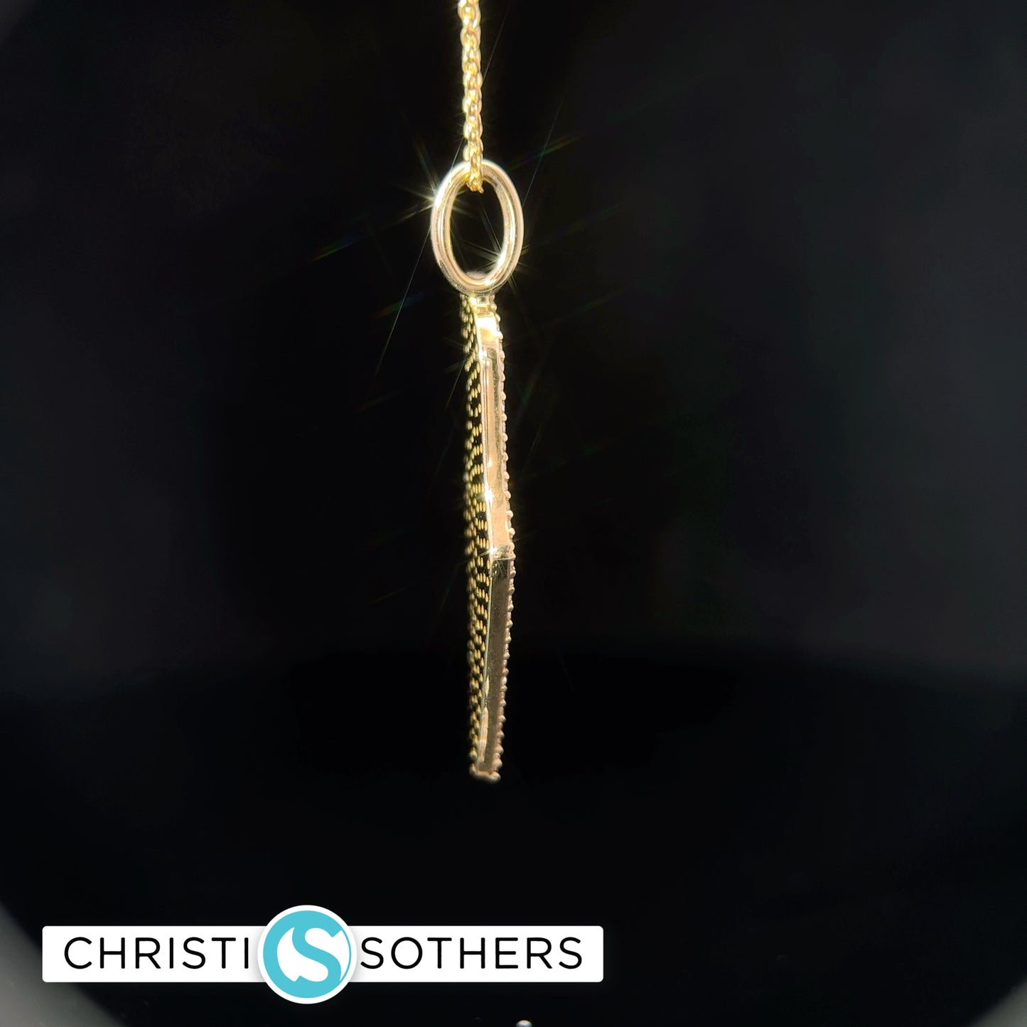 14KT Yellow Gold pavé Diamond State of Israel Necklace