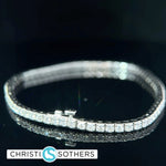Load image into Gallery viewer, 14KT White Gold 3.40ct Lab‑Grown Diamond Tennis Bracelet
