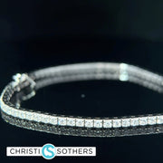 14KT White Gold 3.40ct Lab‑Grown Diamond Tennis Bracelet