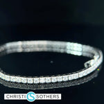Load image into Gallery viewer, 14KT White Gold 3.40ct Lab‑Grown Diamond Tennis Bracelet
