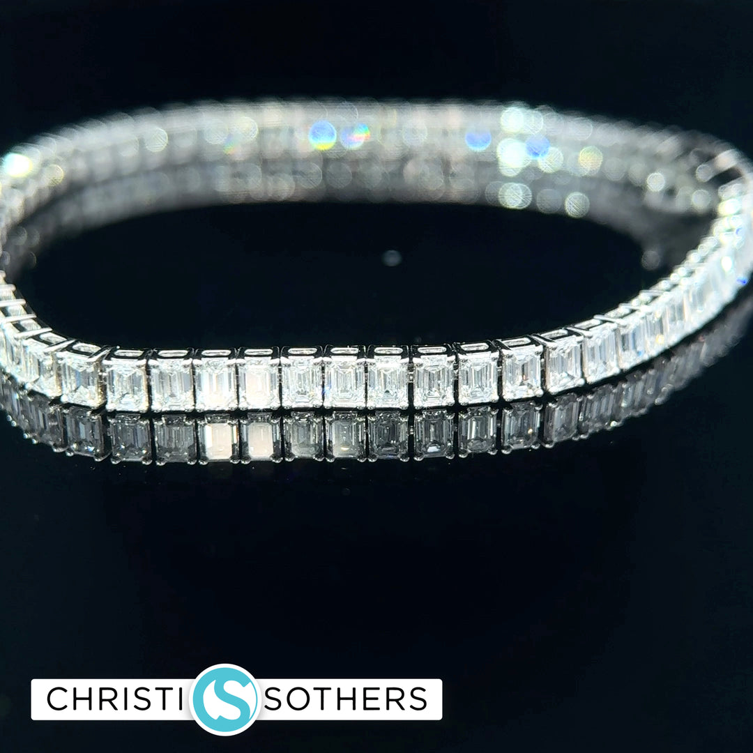 14KT White Gold 7.09ct Lab Diamond Tennis Bracelet