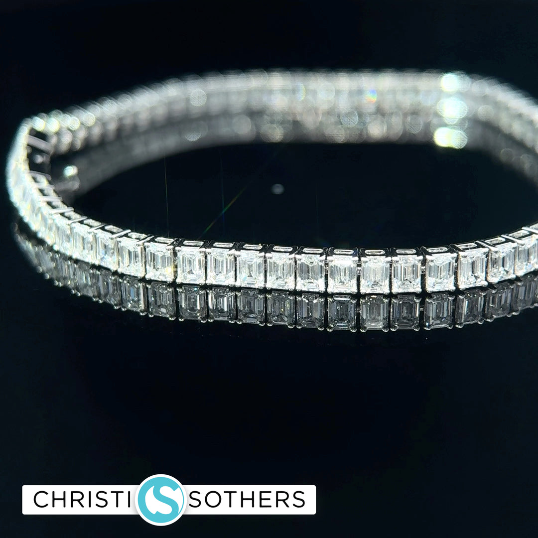 14KT White Gold 7.09ct Lab Diamond Tennis Bracelet