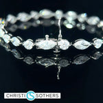 Load image into Gallery viewer, 14KT White Gold 8.95ct Lab Round &amp; Marquise Cut Diamond Tennis Bracelet
