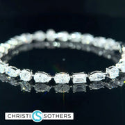 14KT White Gold 10ct Lab Multi‑Shape Diamond Tennis Bracelet
