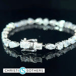 Load image into Gallery viewer, 14KT White Gold 10ct Lab Multi‑Shape Diamond Tennis Bracelet
