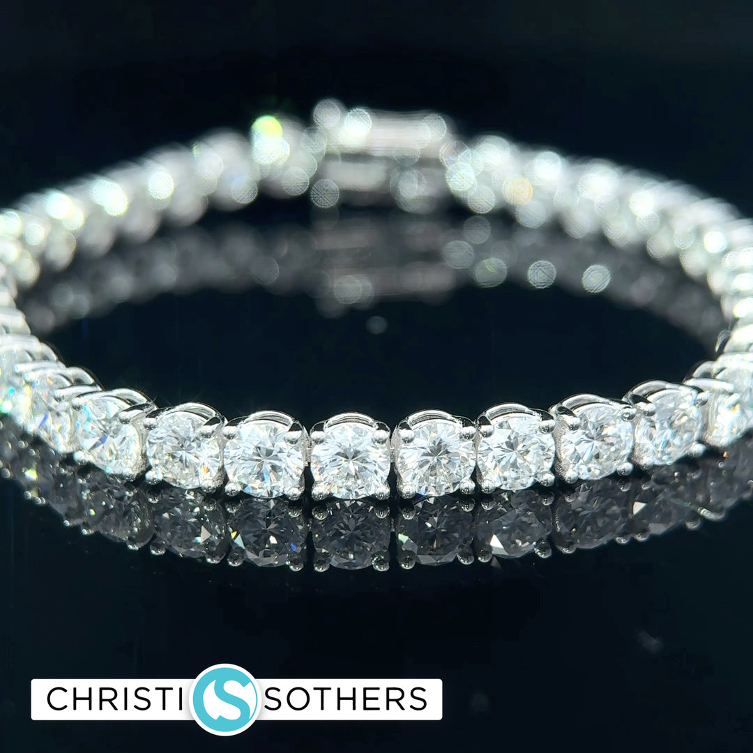 14KT White Gold 15.18ct Lab Diamond Tennis Bracelet