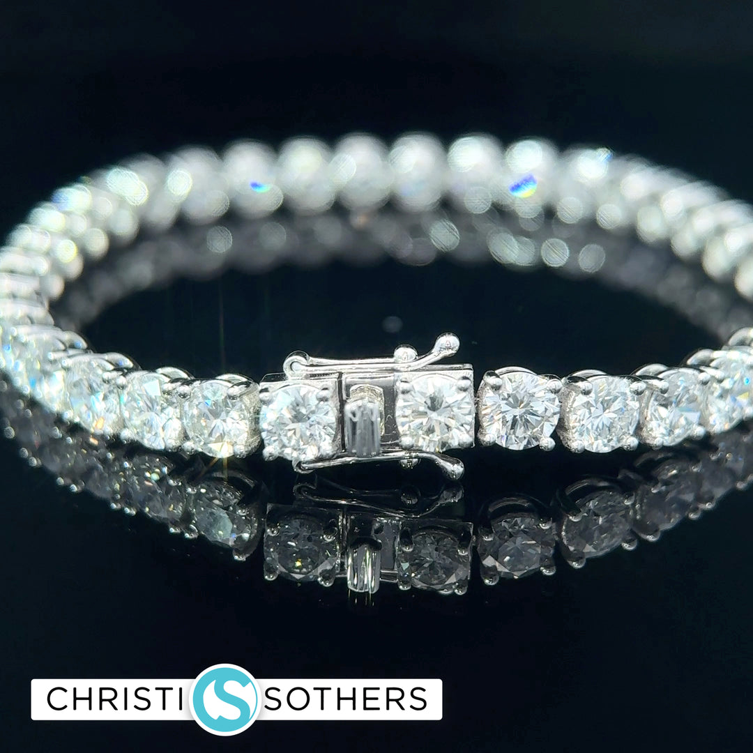 14KT White Gold 15.18ct Lab Diamond Tennis Bracelet