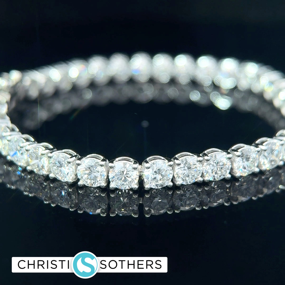 14KT White Gold 15.18ct Lab Diamond Tennis Bracelet