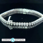 Load image into Gallery viewer, 14KT White Gold 4.20ct Lab Emerald Cut diamond North/South Tennis Bracelet
