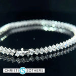 Load image into Gallery viewer, 14KT White Gold 7.45ct Lab Emerald Cut Diamond Tennis Bracelet
