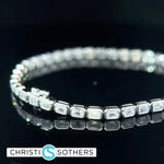 Load image into Gallery viewer, 14KT White Gold 5.05ct Lab Emerald Cut Diamond East/West Tennis Bracelet
