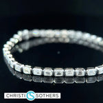 Load image into Gallery viewer, 14KT White Gold 5.05ct Lab Emerald Cut Diamond East/West Tennis Bracelet
