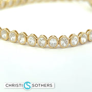 14KT Yellow Gold 5.87ct Lab Oval Diamond Tennis Bracelet