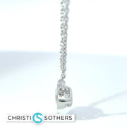 14KT White Gold 0.97ct Lab Marquise Diamond Bezel Set Solitaire Necklace