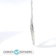 14KT White Gold 1.70ct Lab Round & Baguette Diamond Heart Necklace
