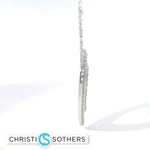 Load image into Gallery viewer, 14KT White Gold 1.70ct Lab Round &amp; Baguette Diamond Heart Necklace
