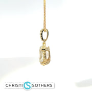 14KT Yellow Gold 1.32ct Lab Pear & Round Diamond Necklace