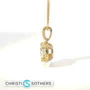 14KT Yellow Gold 2.07ct Lab Round Diamond 4‑Prong Necklace