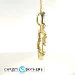 Load image into Gallery viewer, 14KT Yellow Gold 1.78ct Lab Baguette Diamond Magen David Pendant
