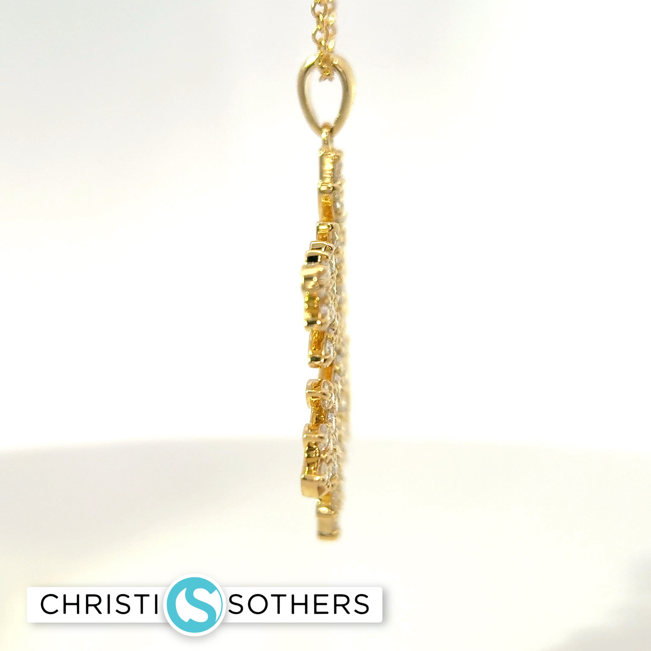 18KT Yellow Gold 1.77ct Lab Diamond Frosty Snowflake Necklace