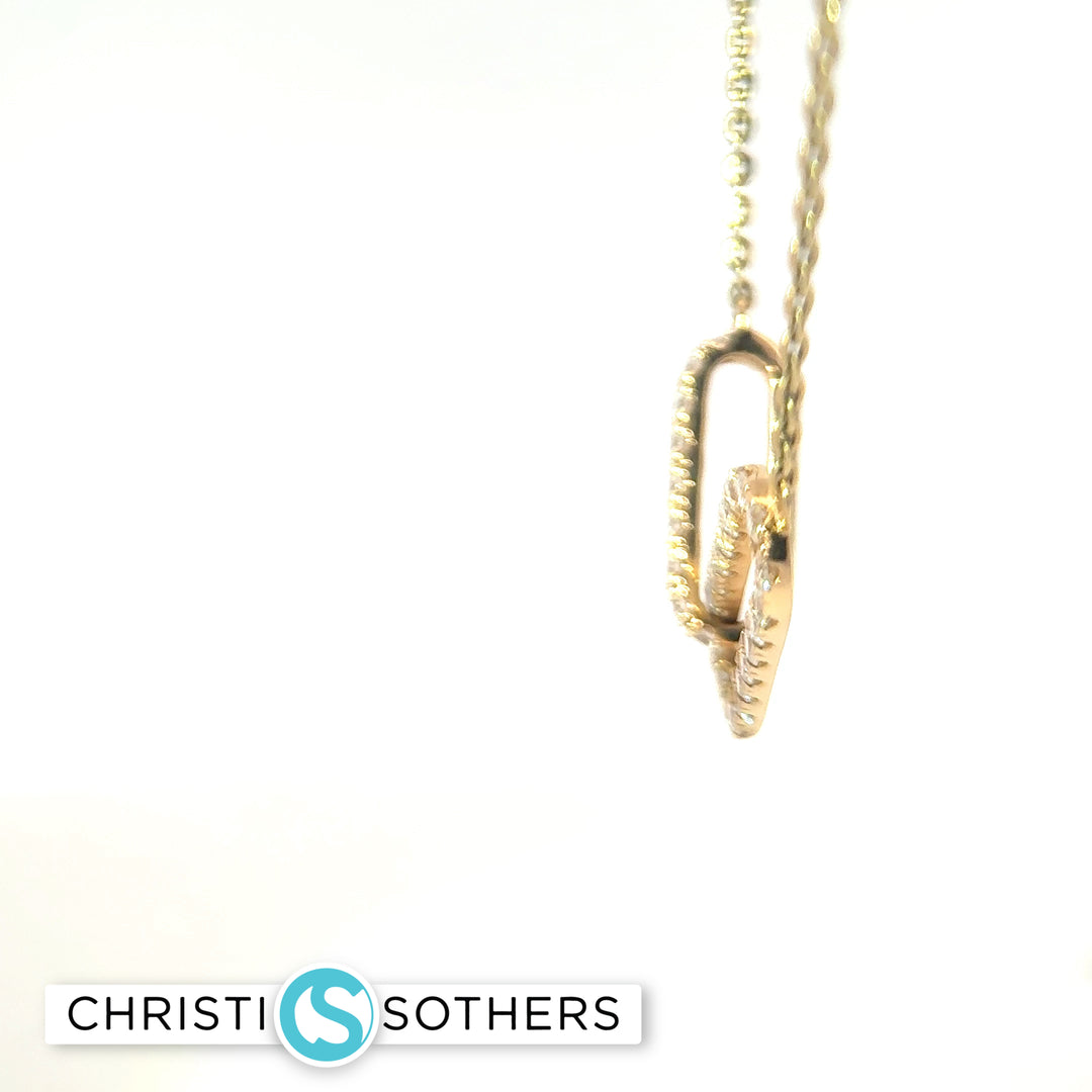 14KT Yellow Gold 1.03ct Lab‑Grown Diamond Paper Clip Necklace