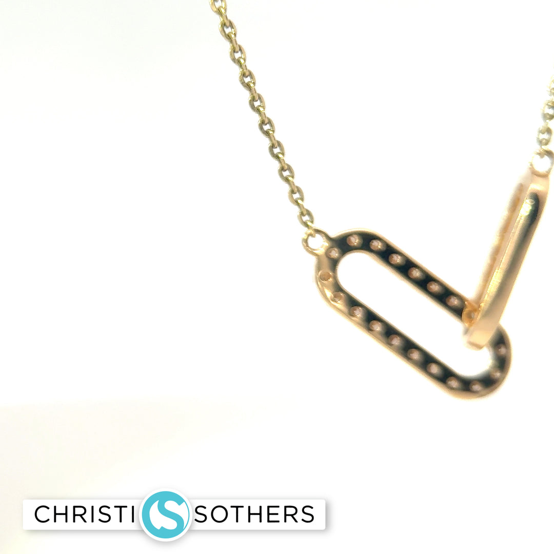 14KT Yellow Gold 1.03ct Lab‑Grown Diamond Paper Clip Necklace