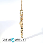14KT Yellow Gold 5.35ct Lab Round Diamond Cross Necklace