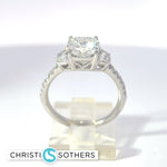 Load image into Gallery viewer, 14KT White Gold 2.56ct Lab Cushion Cut Diamond Engagement Ring

