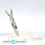 14KT White Gold 1.08ct Lab‑Grown Certified Round Diamond Solitaire Engagement Ring