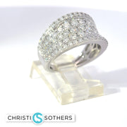 14KT White Gold 1.98ct Lab‑Grown Round Diamond Pavé Fashion Ring