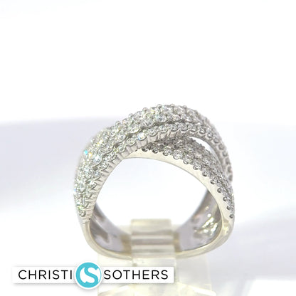 14KT White Gold 1.74ct Lab-Grown Round Diamond Infinity Ring