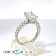 14KT White Gold 2.45ct Lab‑Grown Certified Radiant‑Cut Diamond Engagement Ring