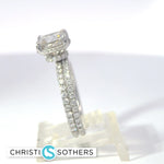 Load image into Gallery viewer, 14KT White Gold 2.81ct Lab Cushion Cut Diamond Engagement Ring &amp; Band Set
