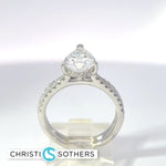 Load image into Gallery viewer, 14KT White Gold 2.49ct Lab Pear Shape Diamond Engagement Ring &amp; Band Set
