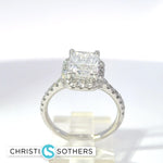Load image into Gallery viewer, 14KT White Gold 2.99ct Lab Radiant Cut Diamond Engagement Ring
