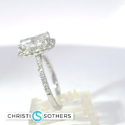 14KT White Gold 2.99ct Lab Radiant Cut Diamond Engagement Ring