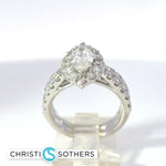 Load image into Gallery viewer, 14KT White Gold 3.01ct Lab Marquise Diamond Engagement Ring &amp; Band Set
