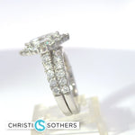 Load image into Gallery viewer, 14KT White Gold 3.01ct Lab Marquise Diamond Engagement Ring &amp; Band Set
