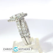 14KT White Gold 3.01ct Lab Marquise Diamond Engagement Ring & Band Set