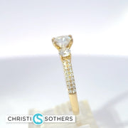 14KT Yellow Gold 1.70ct Lab Cushion Cut Diamond Engagement Ring