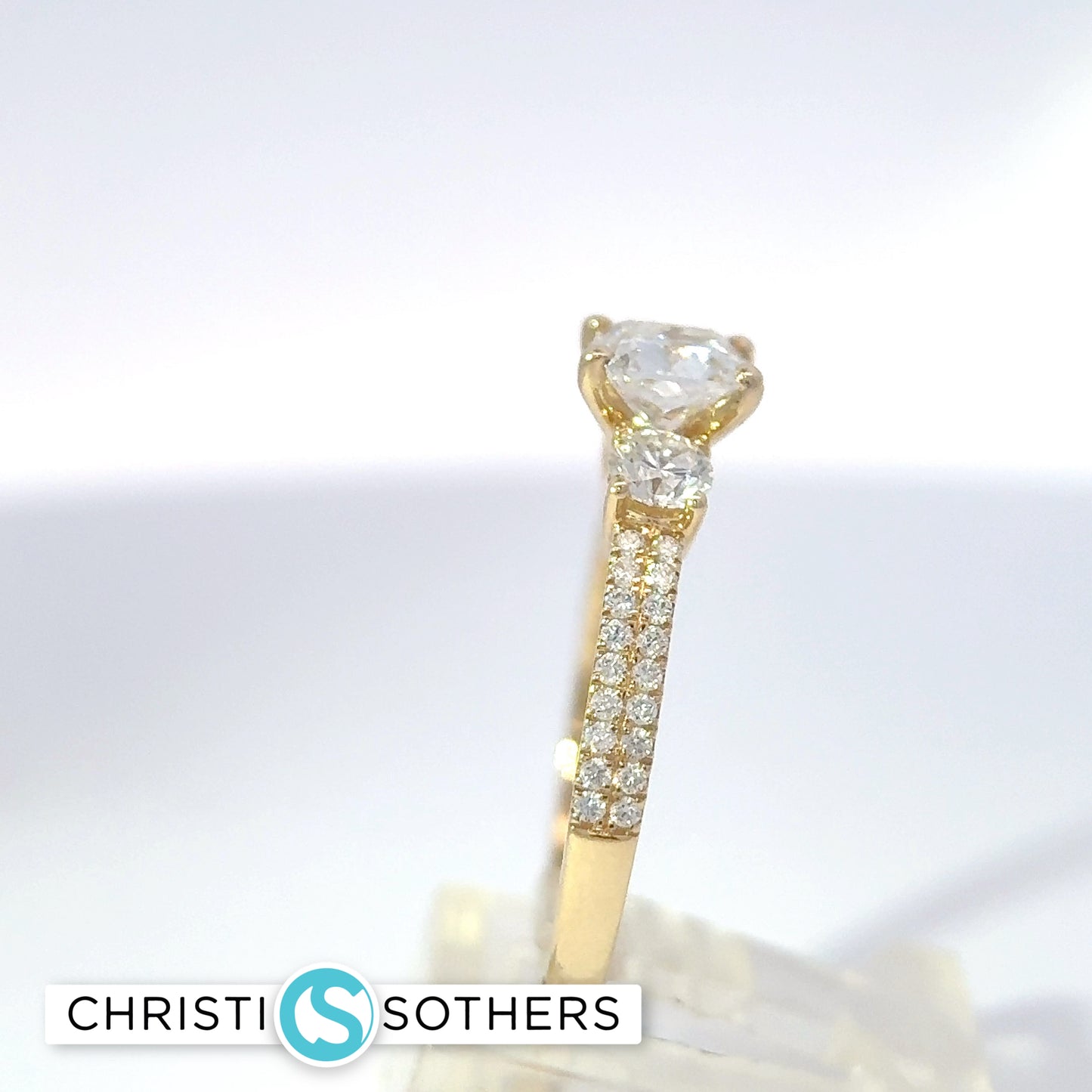 14KT Yellow Gold 1.70ct Lab Cushion Cut Diamond Engagement Ring