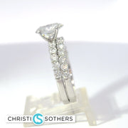 14KT White Gold 2.80ct Lab‑Grown Oval Diamond Engagement Ring & Band Set