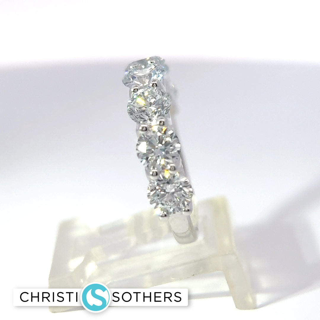 14KT White Gold 3.00ct Lab-Grown Certified Round Diamond Band