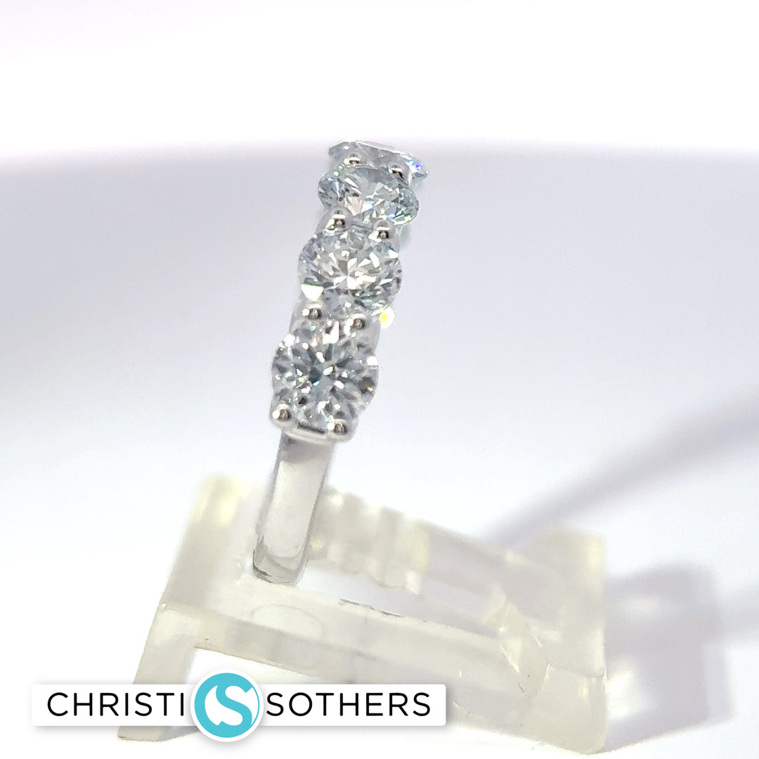 14KT White Gold 3.00ct Lab-Grown Certified Round Diamond Band