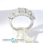 Load image into Gallery viewer, 14KT White Gold 5.16ct Lab Emerald Cut Diamond Band
