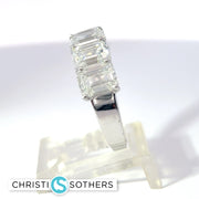 14KT White Gold 5.16ct Lab Emerald Cut Diamond Band