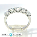 Load image into Gallery viewer, 14KT White Gold Lab-Grown Diamond Five-Stone Ring (1.55 cttw)
