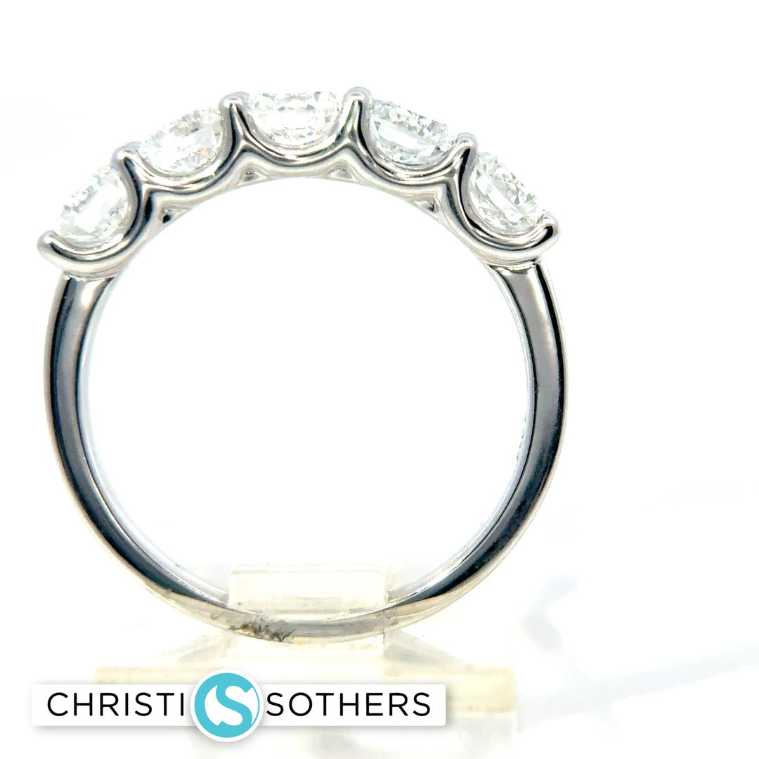 14KT White Gold Lab-Grown Diamond Five-Stone Ring (1.55 cttw)