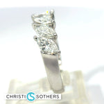 Load image into Gallery viewer, 14KT White Gold Lab-Grown Diamond marquise band
